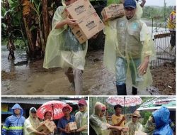 Respon Cepat, Kadinkes dan Direktur RSUD Praya Salurkan Bantuan Sembako dan Obat di Lokasi Banjir