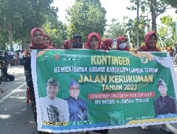 Kontingen MIN 4 Loteng, Tunjukkan Kekompakan Meriahkan Acara Jalan Sehat Kerukunan