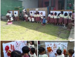 Keren Siswa TK BK, Pulang Rekreasi Langsung di Ekspresikan di Atas Kertas