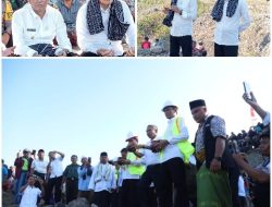 Bupati dan Wabup, Letakkan Batu Pertama Pembangunan Jembatan Penghubung Dua Kecamatan di Loteng