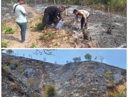 Respon Cepat, Polres Loteng Padamkan Kebakaran Lahan Dekat Sirkuit Mandalika