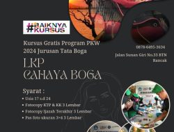2024, Kembali LKP Cahaya Boga Rekrut Peserta Baru dan Gratis