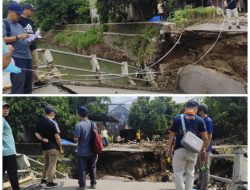PUPR Loteng Turun Cek Kondisi Jembatan Mujur Yang Putus