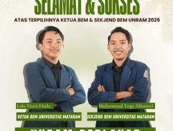 Lalu Nazir Huda dan M Yoga Al-Hamid, Secara Aklamasi Terpilih Jadi Ketua BEM UNRAM 2025