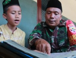 Multifungsi, Satgas TMMD Ke-124 Juga Jadi Guru Ngaji di Tempat