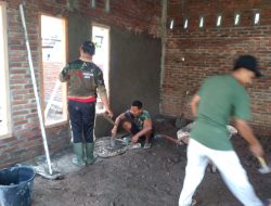 Dukung Pengembangan Tilawah, Anggota TMMD Ke-124, Bangun Gedung TPQ di Desa Mas Mas