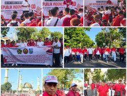 HUT RI Ke 80, Puluhan Ribu ASN Kemenag NTB Ikuti Jalan Sehat Kerukunan