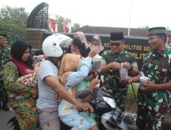 Dandim 1620/Loteng Bersama Ketua Persit KCK Cabang XXX Berbagi Takjil