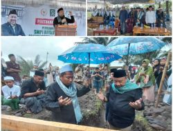 Peduli Pendidikan H. Lalu Hadrian, Letakkan Batu Pertama Pembangunan SMPI Riyadul Muhklisin