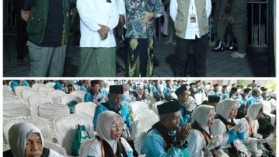 Wabup Lepas 393 JCH Asal Loteng di Halaman Masjid