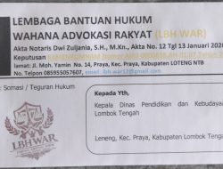 LBH WAR NTB Somasi Dikbud Loteng