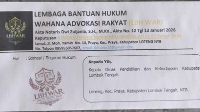 LBH WAR NTB Somasi Dikbud Loteng