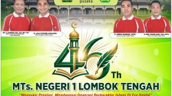 Ribuan Siswa Beserta Wali, Ikut Ngeaspal Meriahkan Jalan Sehat HUT MTsN 1 Loteng Ke 46