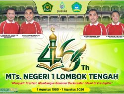 Ribuan Siswa Beserta Wali, Ikut Ngeaspal Meriahkan Jalan Sehat HUT MTsN 1 Loteng Ke 48