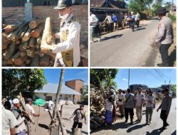 Forkompinca Praya Timur, Kompak Tertibkan Tumpukan Material Kayu Mengganggu Pengguna Jalan