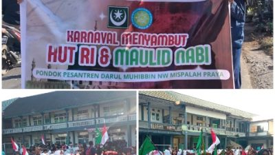 Aipda Tsurayya Lepas Rombongan Karnaval Ponpes Darul Muhibbin NW Mispalah Praya